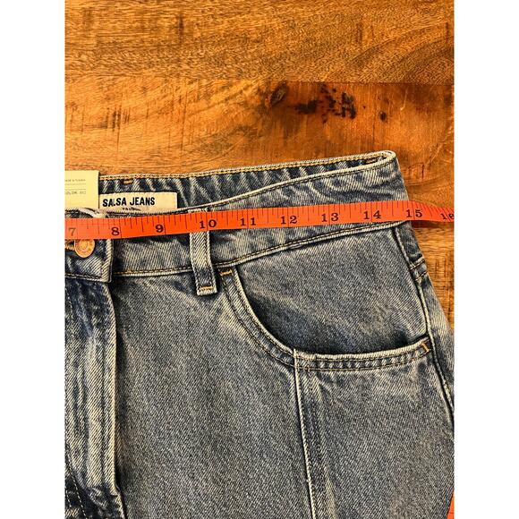 NWT Salsa Jeans Denim Midi Skirt 28 6 Mermaid Western Cowgirl No Slit Light Wash - Picture 12 of 14